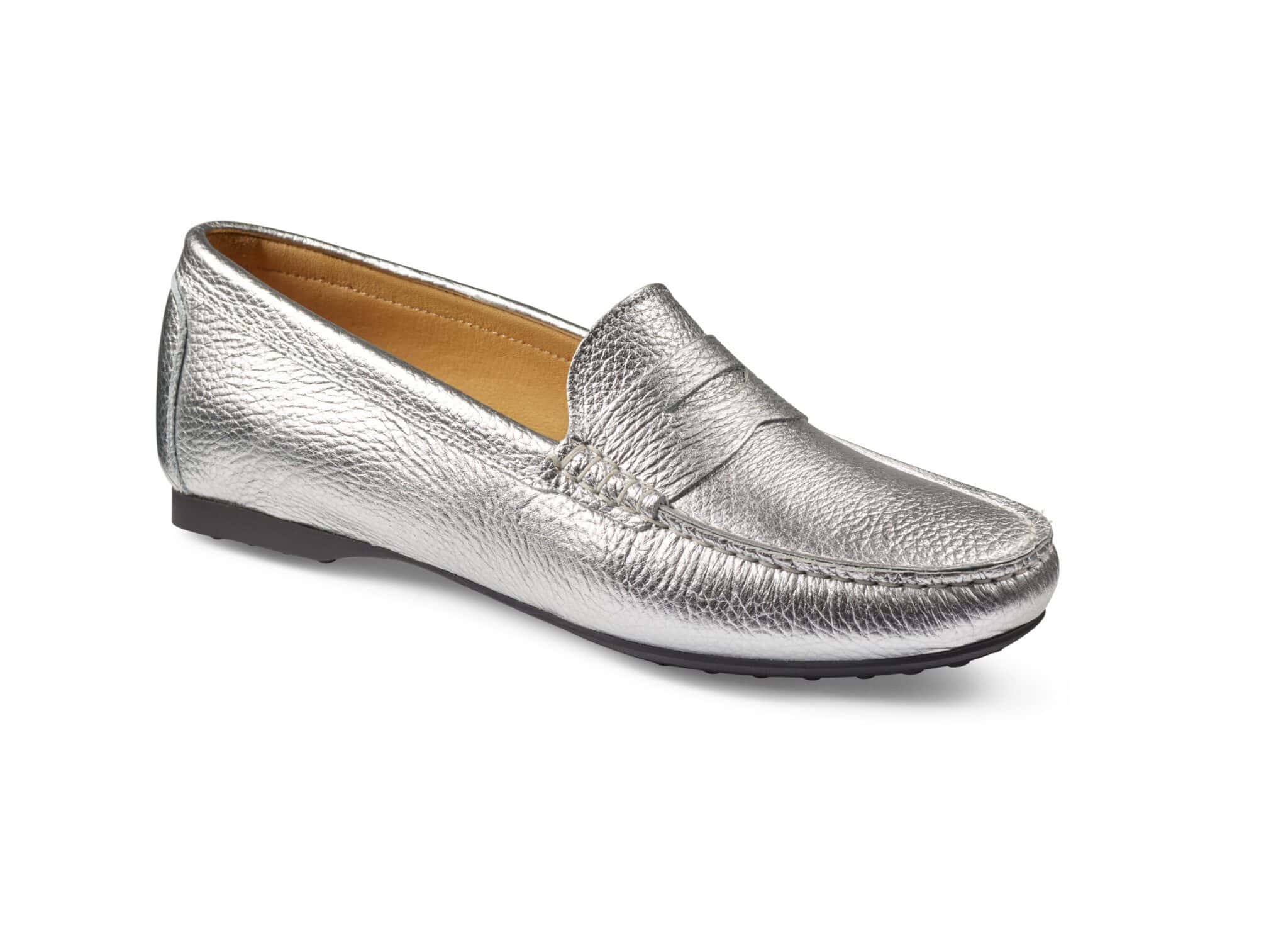 Silver skinnsko för dam med bekväm passform och elegant design.