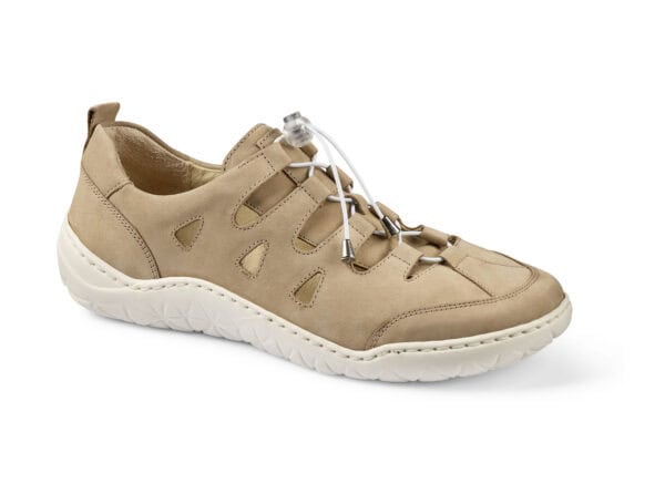 Lågskor för män i beige med snörning och bekväm sula.