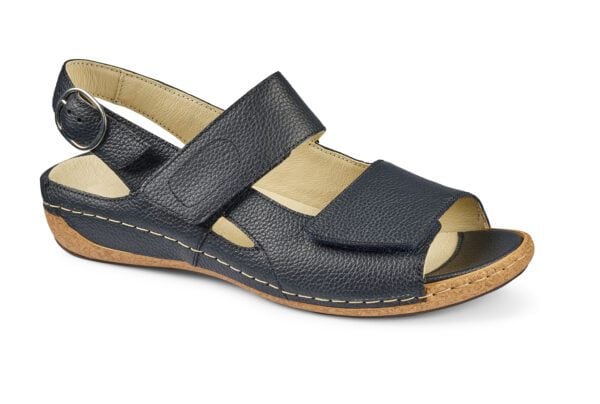 Lågskor för kvinnor i svart med justerbar rem och bekväm sula.