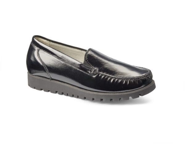 Lågskor för kvinnor i svart läder, bekväma och stilrena.