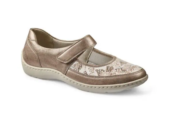 Lågskor för kvinnor i guldfärgat skinn med snörning och bekväm sula.